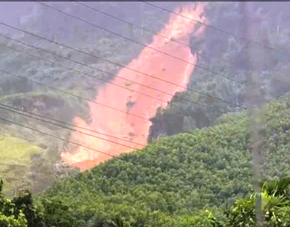 Đà Nẵng: Một phần ngọn núi sạt lở chảy như 'thác' băng qua Quốc lộ 40B - Ảnh 1.