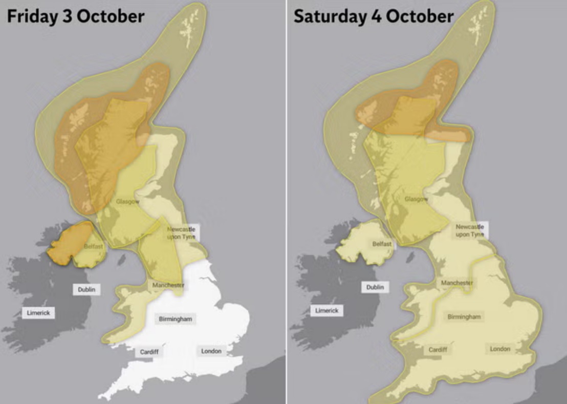 Nước Anh hứng bão Amy, nhiều khu vực cảnh báo nguy hiểm đến tính mạng - Ảnh 2.