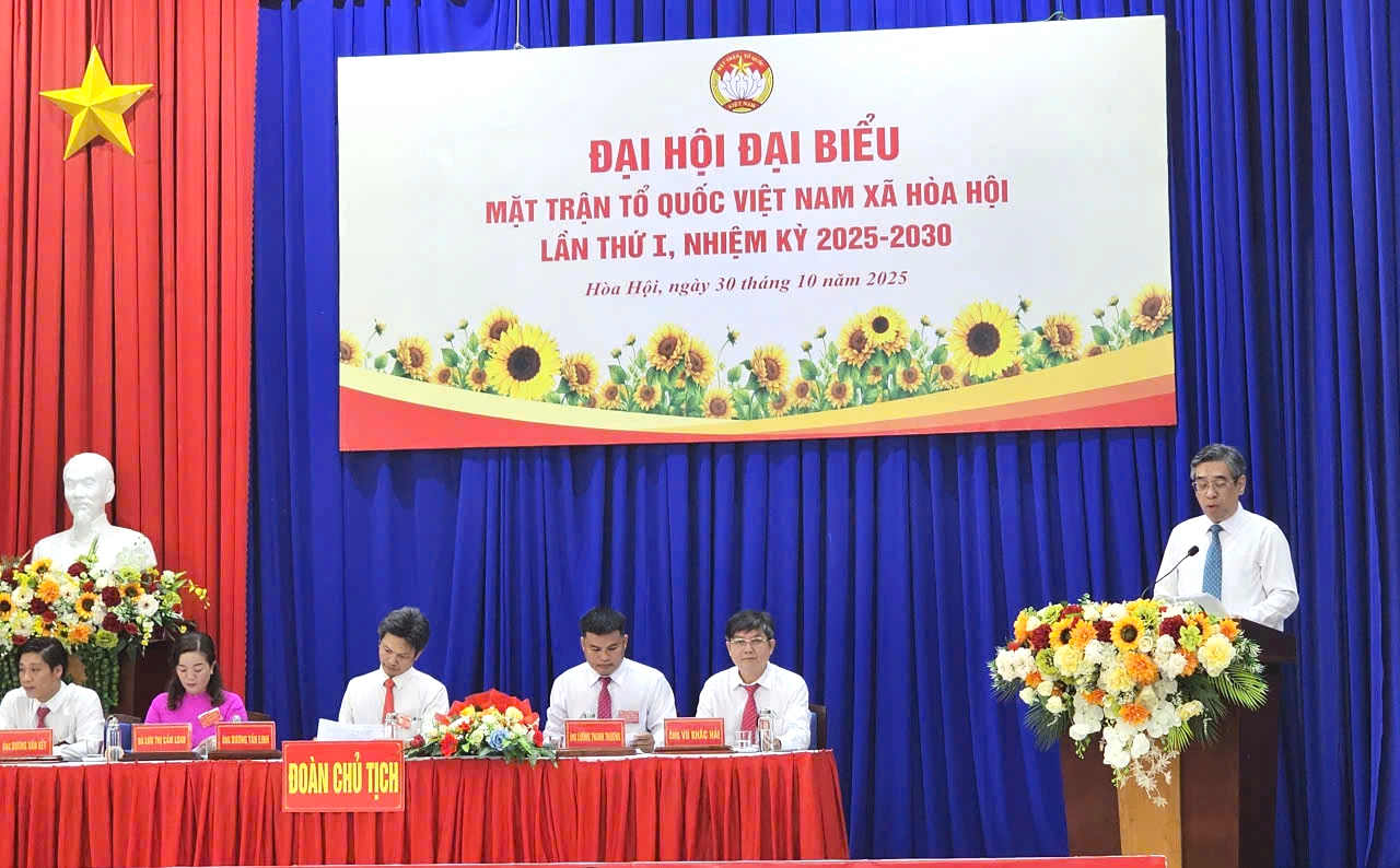 Ông Nguyễn Phước Lộc dự Đại hội đại biểu MTTQ Việt Nam xã Hòa Hội - Ảnh 2.