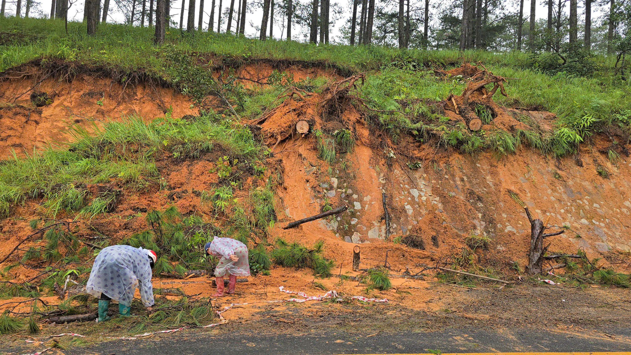 Nguy cơ từ quả đồi nứt toác trên điểm sạt lở ở đèo D'Ran- Ảnh 7. Nguy cơ từ quả đồi nứt toác trên điểm sạt lở ở đèo D'Ran- Ảnh 7.