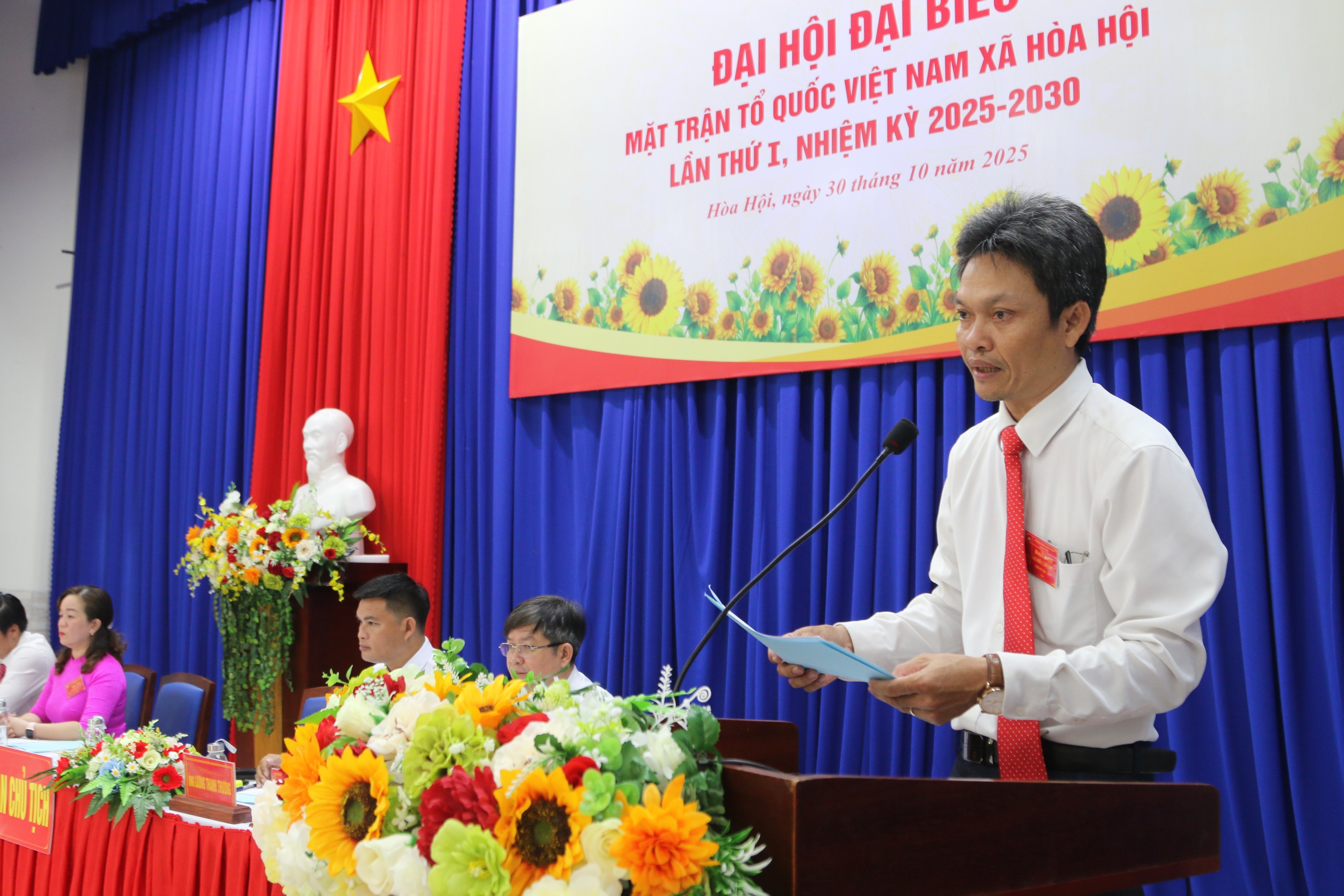 Ông Nguyễn Phước Lộc dự Đại hội đại biểu MTTQ Việt Nam xã Hòa Hội - Ảnh 1.