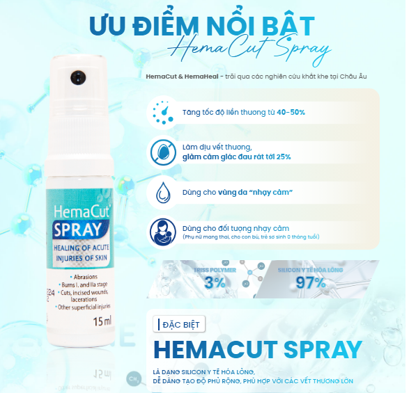 Hướng dẫn sử dụng chai xịt vết thương Hemacut Spray giúp mau lành và ngăn ngừa sẹo- Ảnh 5.