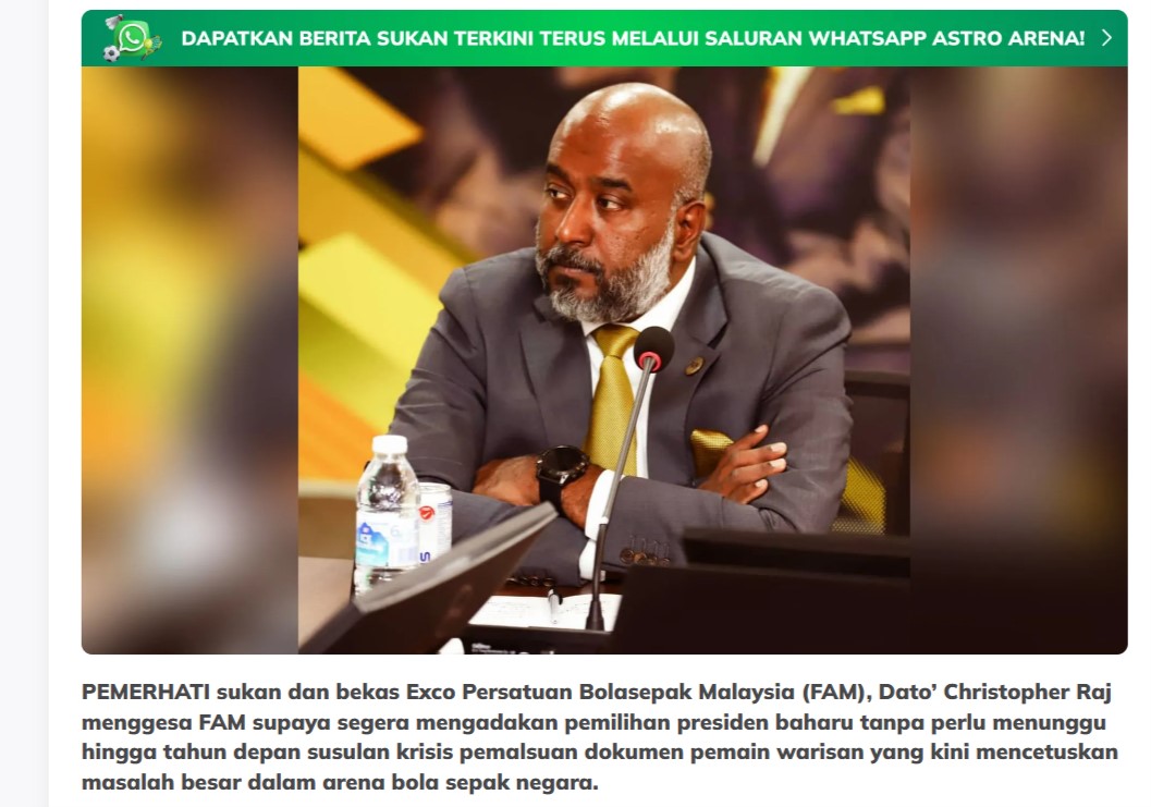 ‘Bóng đá Malaysia phải có chủ tịch mới, lập Ủy ban đặc biệt để trả lời ...