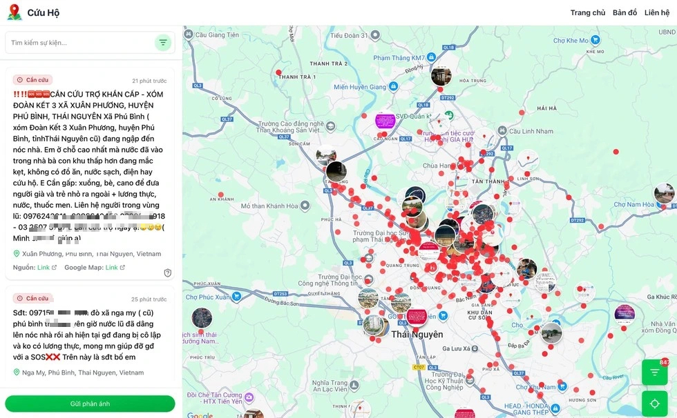 Trước h&igrave;nh ảnh k&ecirc;u cứu của người d&acirc;n, hai bạn trẻ l&agrave;m trang web cứu hộ khẩn cấp- Ảnh 1.