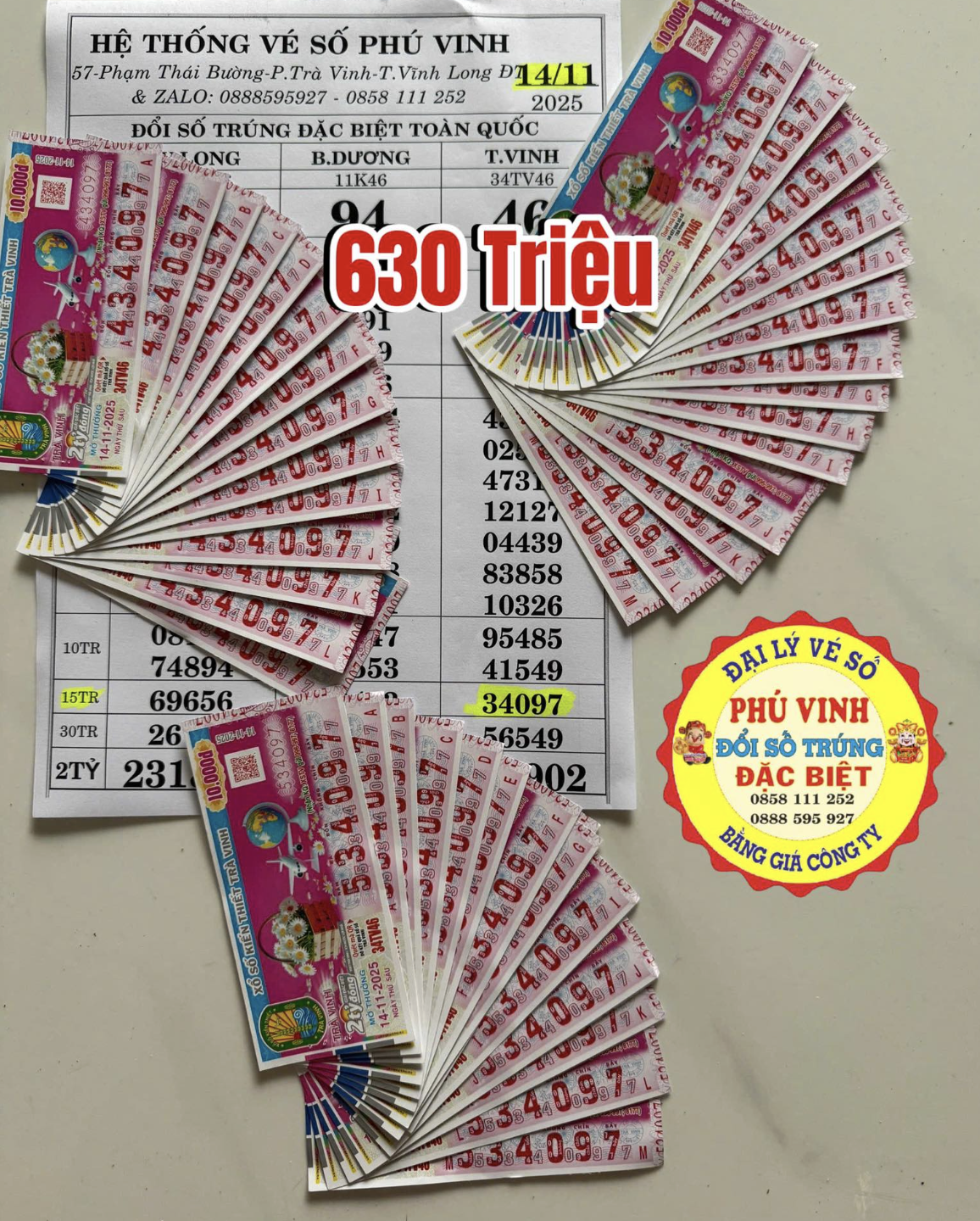 Hàng loạt vé trúng hơn 1 tỉ xổ số miền Nam ngày 14 tháng 11 xuất hiện- Ảnh 2. Hàng loạt vé trúng hơn 1 tỉ xổ số miền Nam ngày 14 tháng 11 xuất hiện- Ảnh 2.