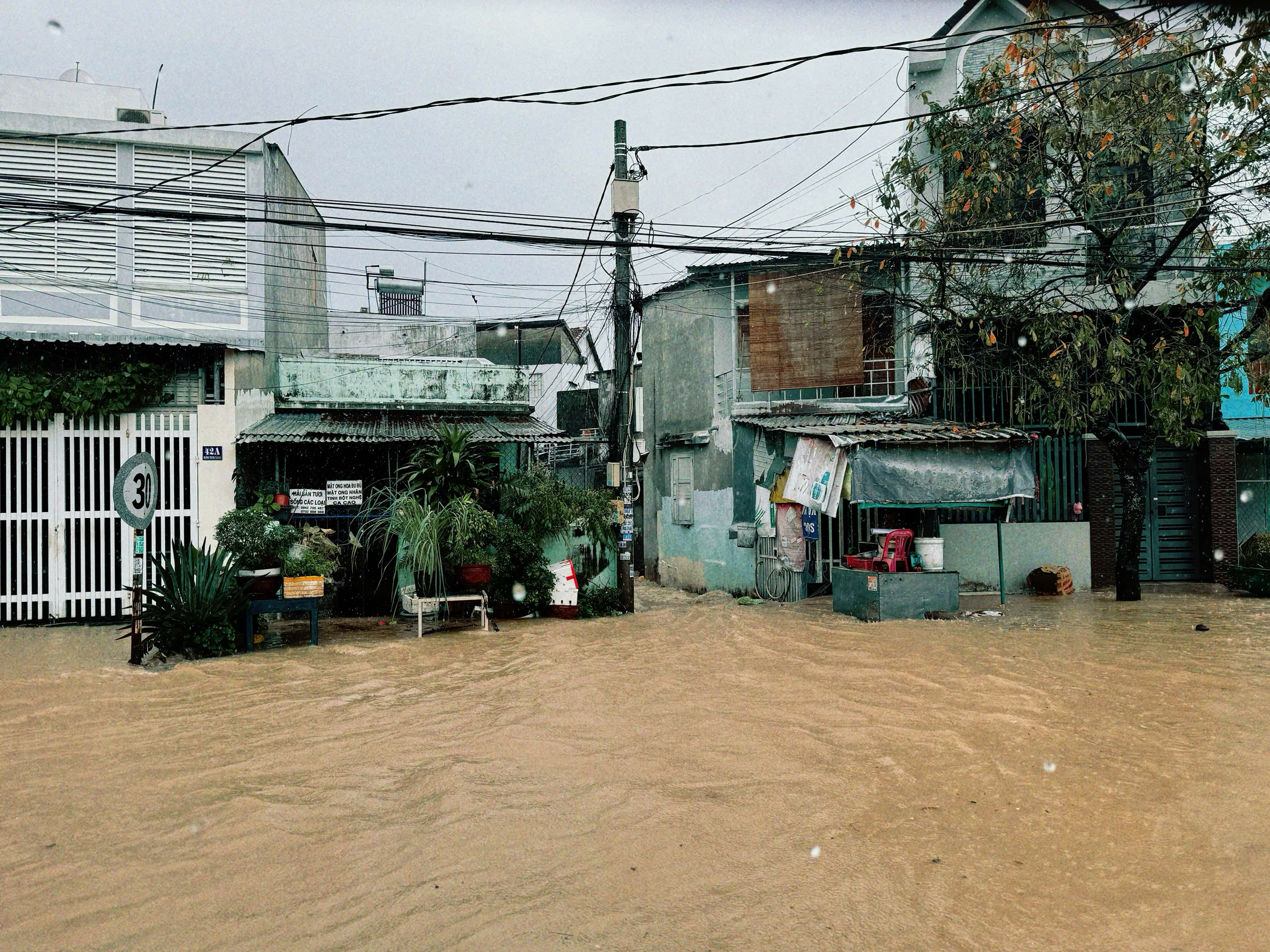 Khánh hòa ngập lụt nghiêm trọng từ miền núi đến đồng bằng do mưa lớn - Ảnh 7. Khánh hòa ngập lụt nghiêm trọng từ miền núi đến đồng bằng do mưa lớn - Ảnh 7.