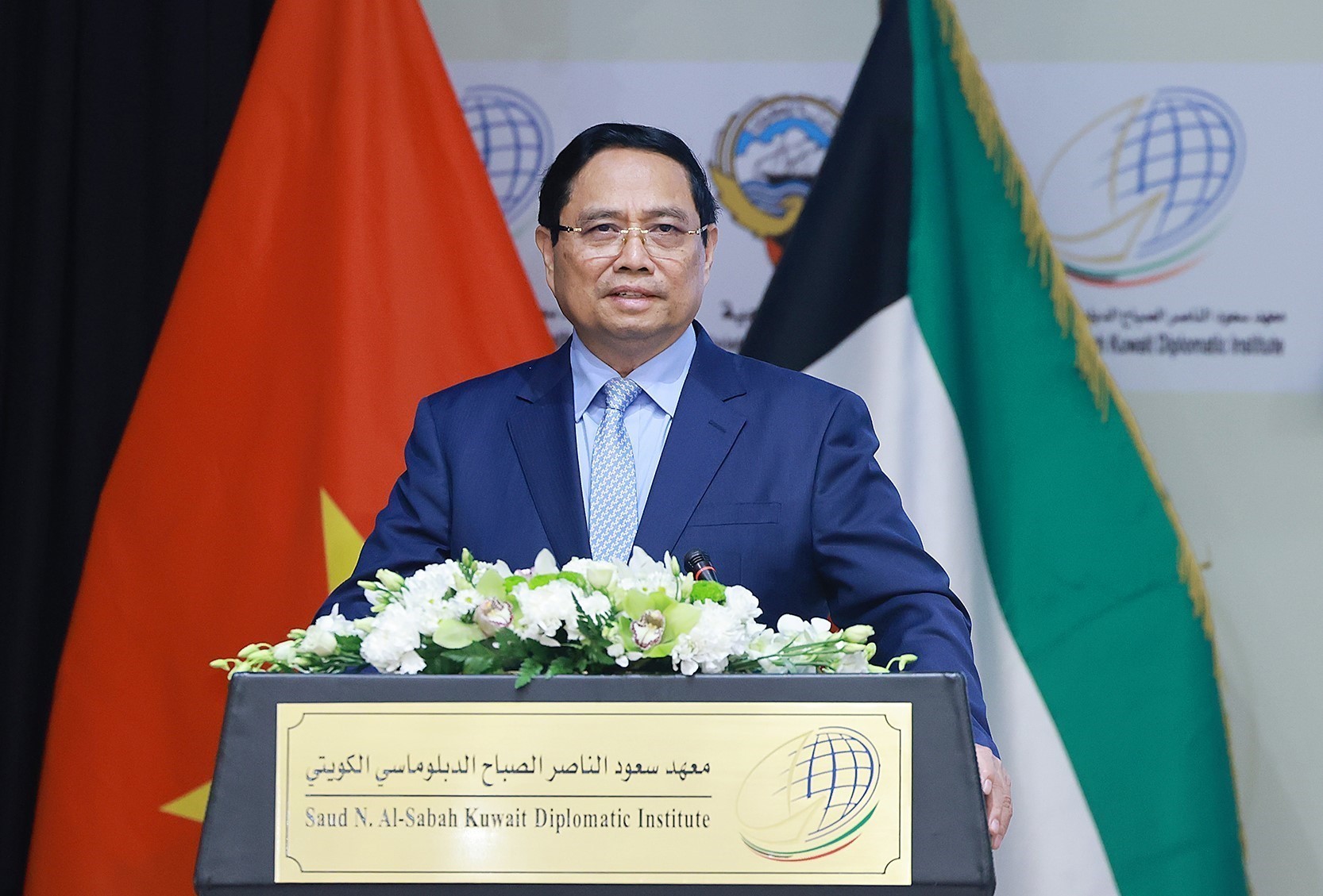 Thủ tướng Phạm Minh Chính phát biểu chính sách tại Học viện Ngoại giao Kuwait- Ảnh 1. Thủ tướng Phạm Minh Chính phát biểu chính sách tại Học viện Ngoại giao Kuwait- Ảnh 1.