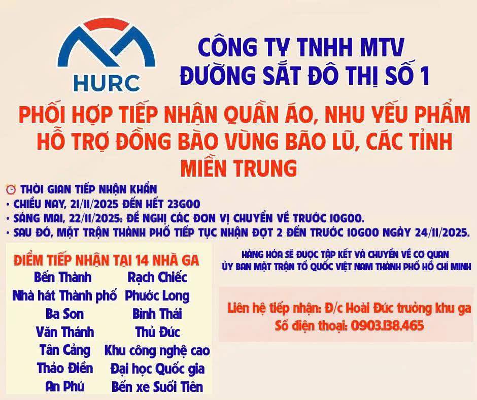 Cùng hỗ trợ cứu trợ lũ lụt tại 14 ga metro TP.HCM Ngay hôm nay - Ảnh 1.