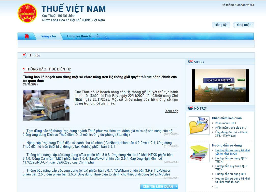 Tạm dừng hệ thống quản lý thuế tập trung từ 22 - 23.11 - Ảnh 1.