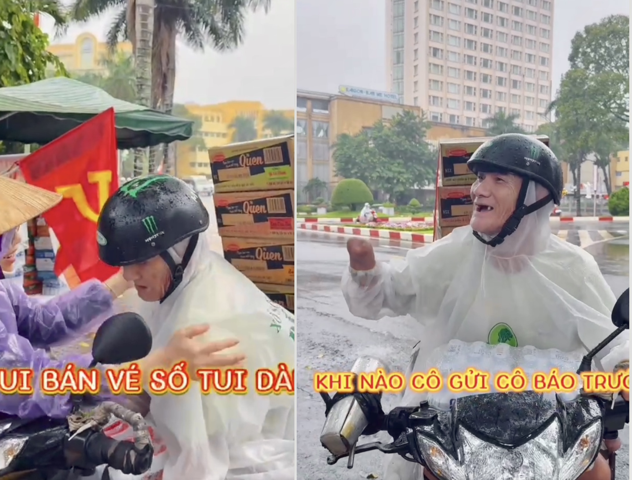 Ông cụ bán vé số chở mì gói cứu trợ vùng lũ làm lay động lòng người - Ảnh 1.