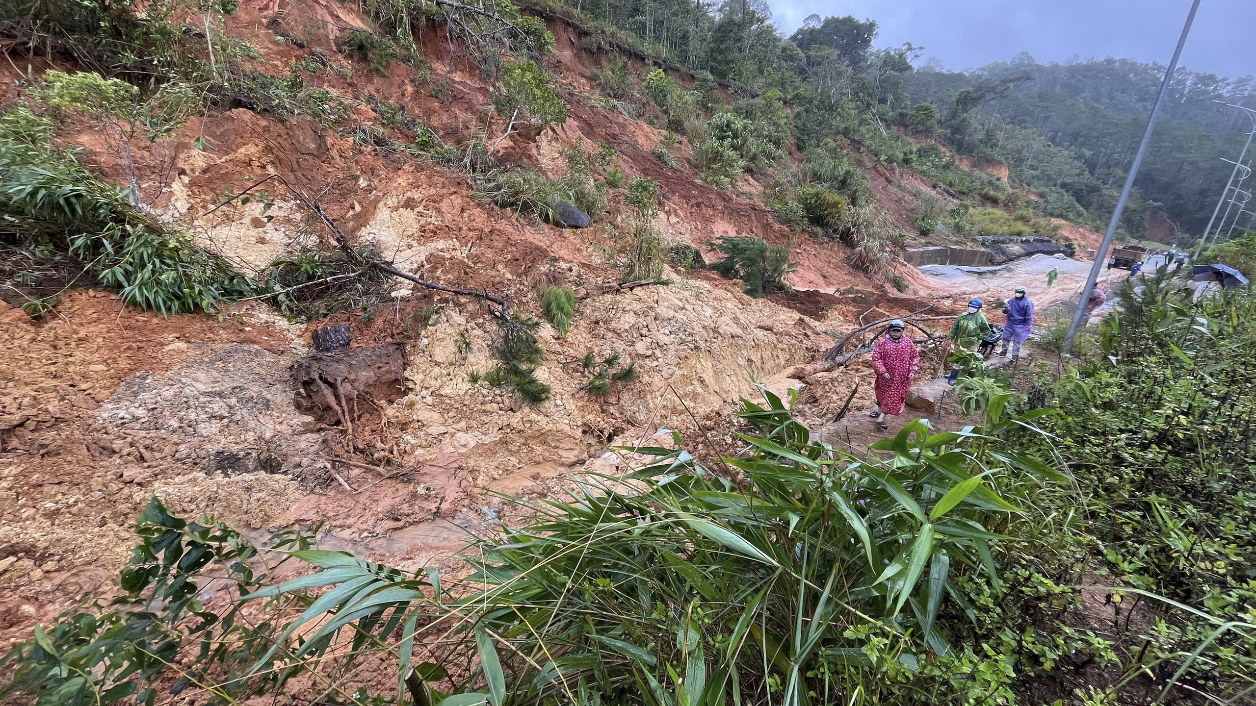 Quảng Ngãi: Tiếp tục sạt lở trên QL24 đoạn qua xã Măng Đen- Ảnh 1.