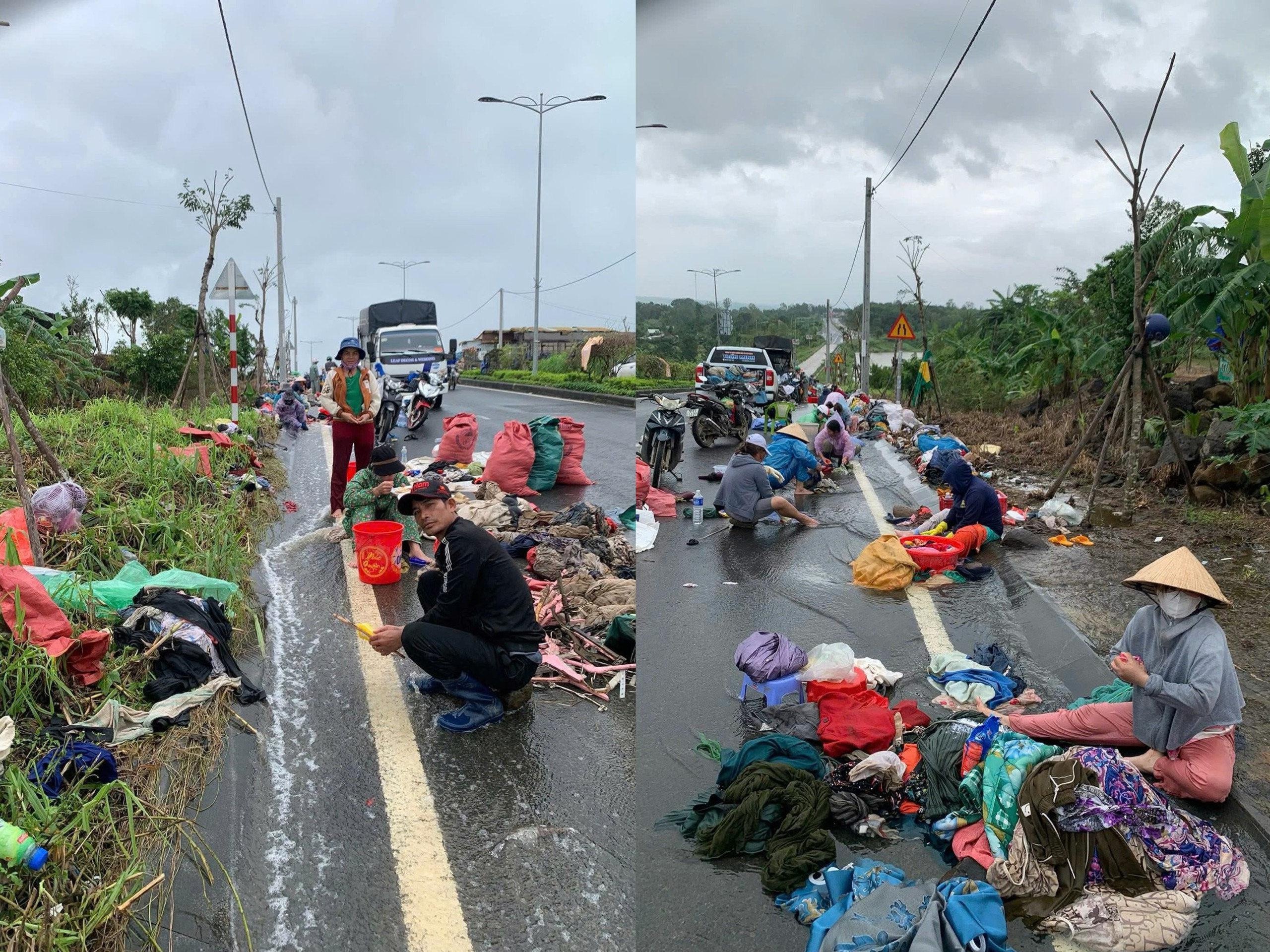 Người dân vùng lũ Đắk Lắk đem quần áo ra đường giặt, dựng bếp tạm nấu cơm - Ảnh 2.