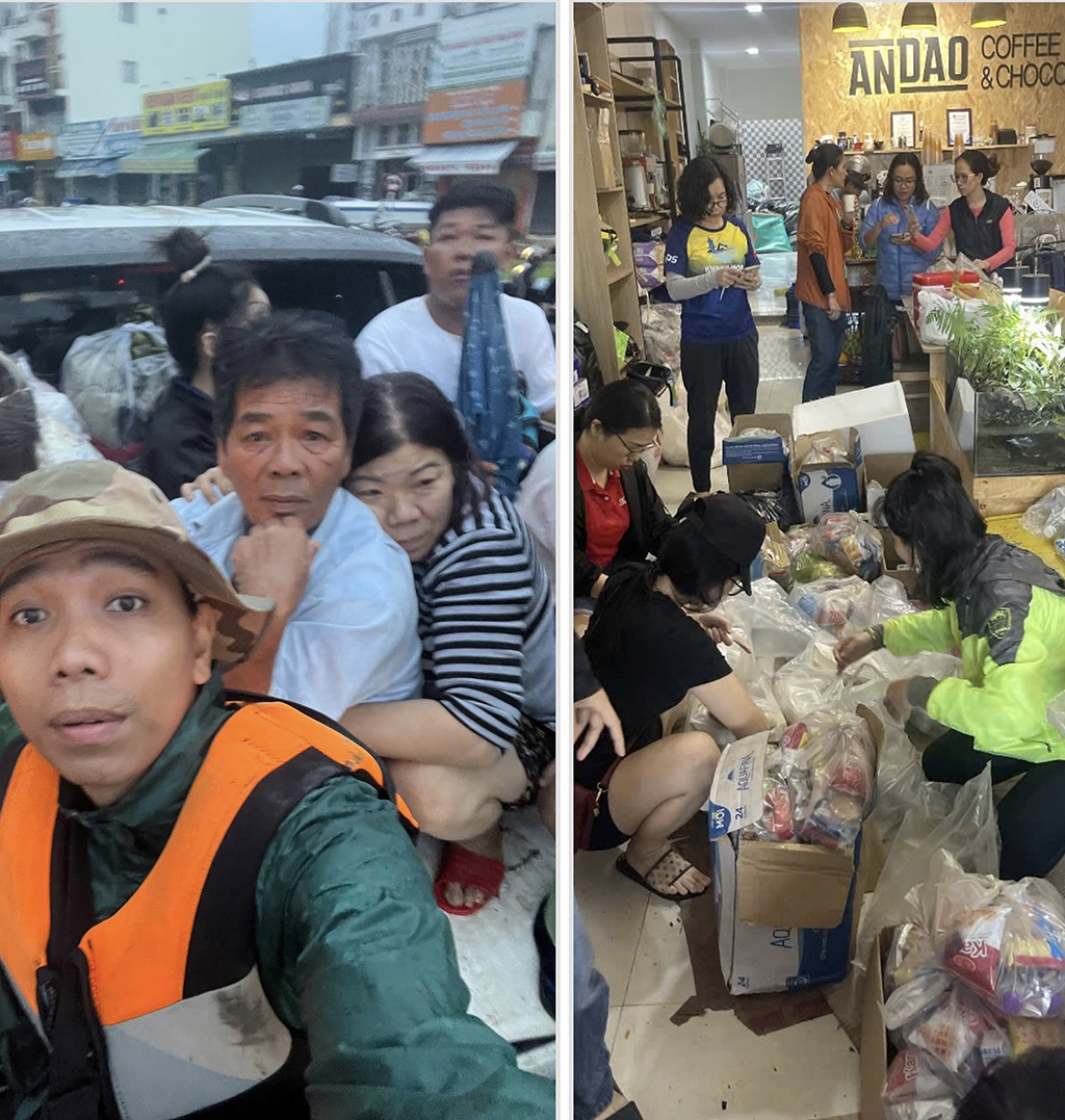 Đội bơi ở Khánh Hòa 5 ngày đêm giúp dân vượt lũ- Ảnh 2. Đội bơi ở Khánh Hòa 5 ngày đêm giúp dân vượt lũ- Ảnh 2.