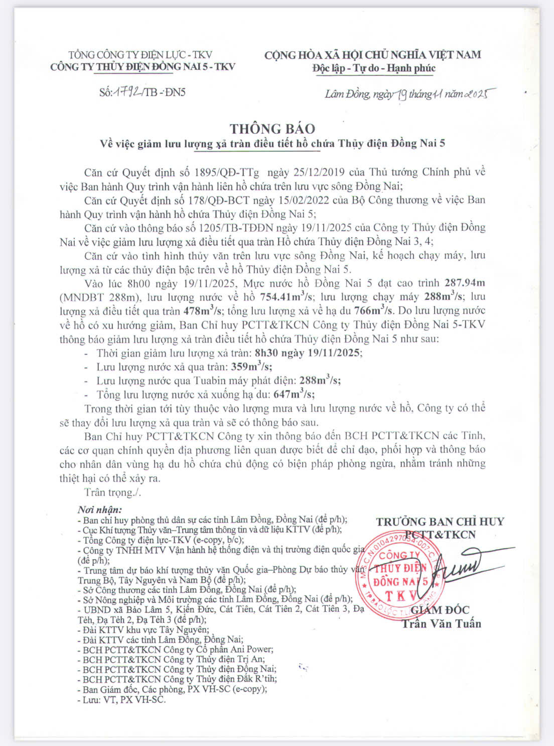 Thủy điện Đồng Nai 5 phản hồi khi xã nói 'không nhận được thông báo xả lũ'- Ảnh 3.