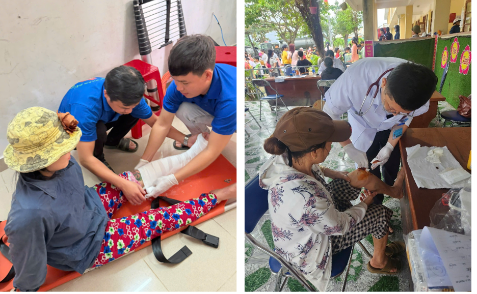 Bác sĩ TP.HCM về vùng lũ khám bệnh, góp tiền mua gạo, mời cơm người dân- Ảnh 2. Bác sĩ TP.HCM về vùng lũ khám bệnh, góp tiền mua gạo, mời cơm người dân- Ảnh 2.