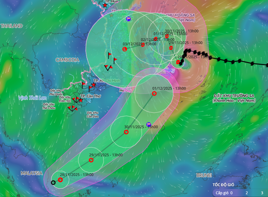 Áp thấp nhiệt đới 'bám đuôi' bão số 15 (bão Koto) trên Biển Đông - Ảnh 1.