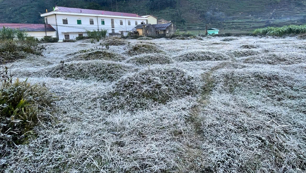 Băng giá, sương muối đến sớm, mùa đông năm nay rét mạnh - Ảnh 1.