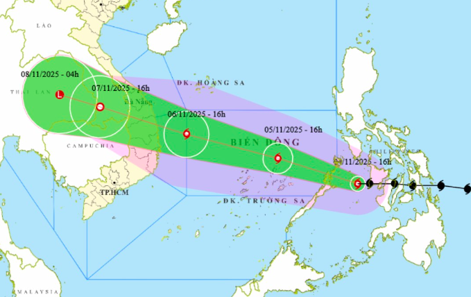 Dự báo thời điểm bão Kalmaegi gây mưa lớn, gió mạnh ở miền Trung- Ảnh 2.