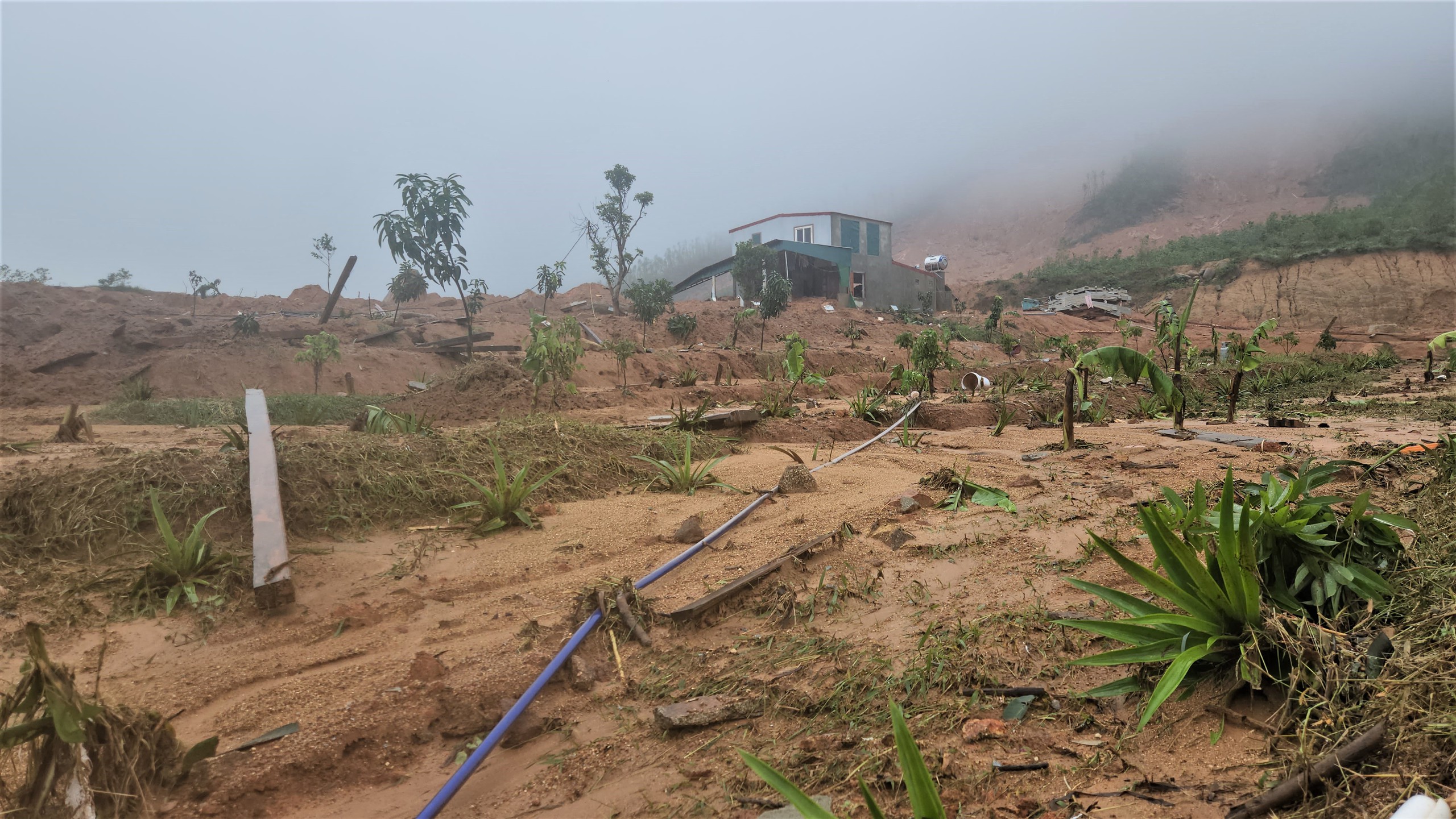 Hiện trường núi Rú Rác sạt lở, đất đá trôi xuống như 'thác' ở Hà Tĩnh- Ảnh 2. Hiện trường núi Rú Rác sạt lở, đất đá trôi xuống như 'thác' ở Hà Tĩnh- Ảnh 2.