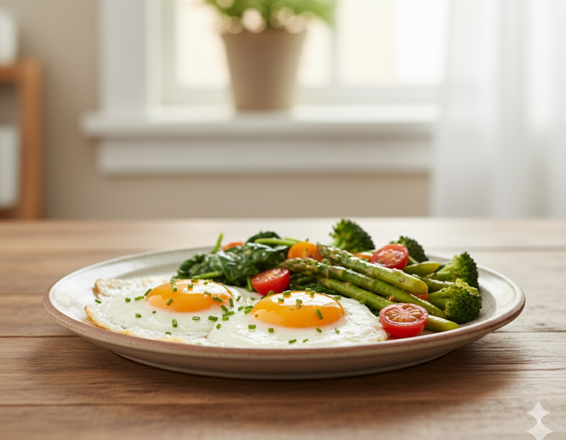 - Ảnh 1. Ăn sáng với trứng và rau: Thói quen hỗ trợ giảm mỡ bụng hiệu quả - Ảnh 1.