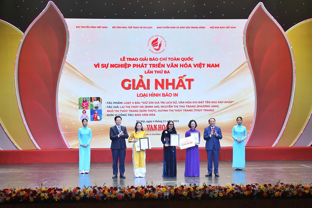 Trao giải Báo chí toàn quốc 'Vì sự nghiệp phát triển văn hóa VN' - Ảnh 1.