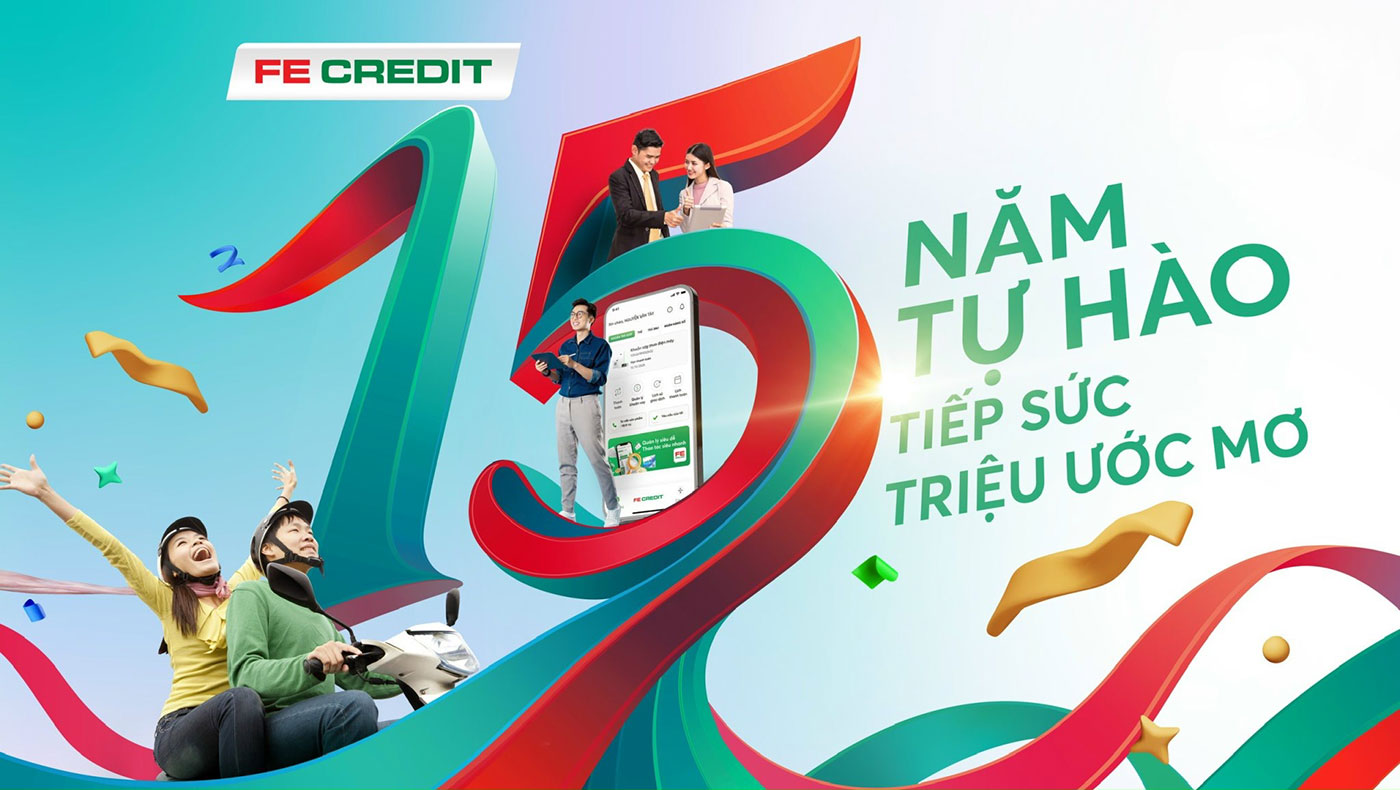 FE CREDIT - 15 năm tự hào, tiếp sức triệu ước mơ- Ảnh 1. FE CREDIT - 15 năm tự hào, tiếp sức triệu ước mơ- Ảnh 1.