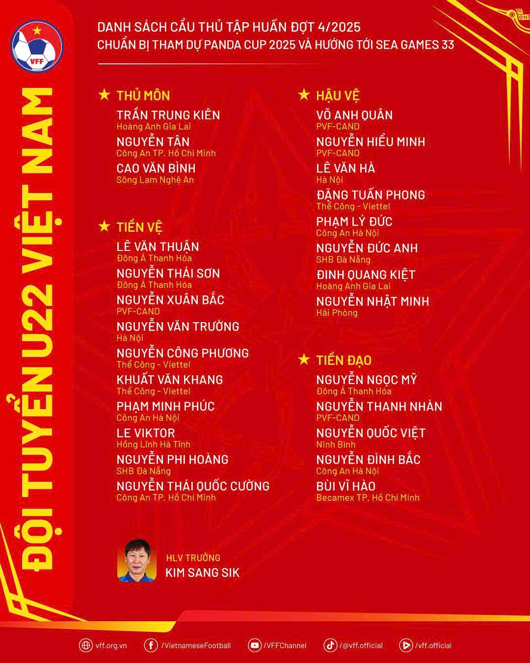 Danh sách U.23 Việt Nam mới nhất: Bùi Vĩ Hào trở lại, có cầu thủ cao 1,95 m- Ảnh 2. Danh sách U.23 Việt Nam mới nhất: Bùi Vĩ Hào trở lại, có cầu thủ cao 1,95 m- Ảnh 2.