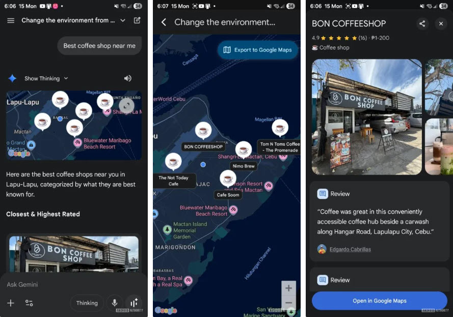 Gemini nâng cấp tính năng hiển thị bản đồ Google Maps