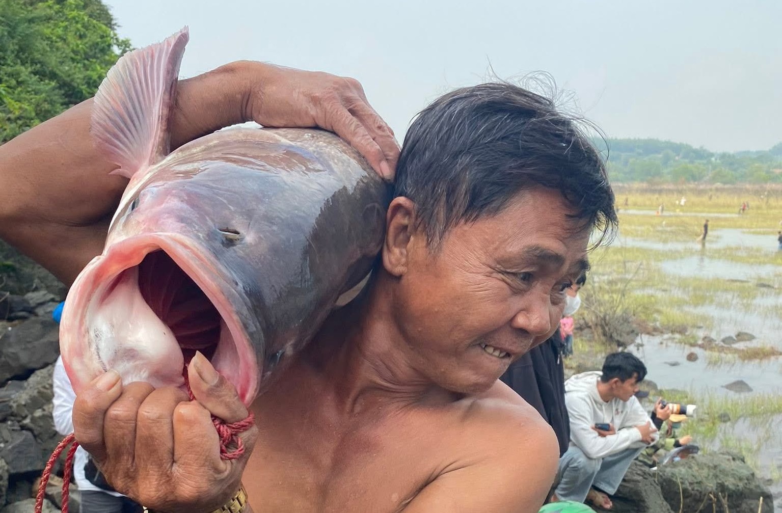 Cá ‘khủng’ sa lưới hàng loạt khi Thủy điện Trị An ngừng xả lũ - Ảnh 5.