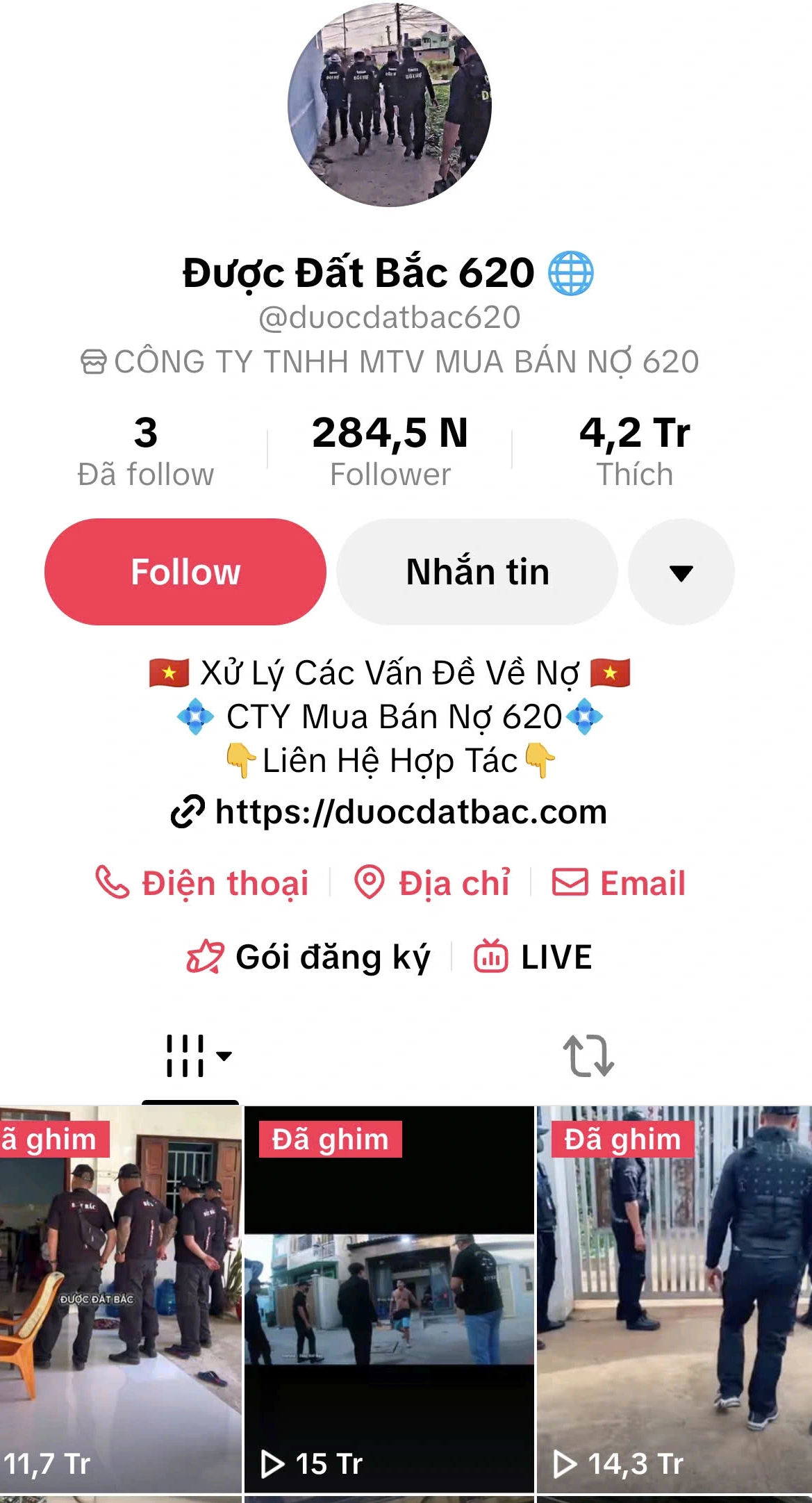 Ông trùm băng nhóm đòi nợ thuê có kênh TikTok triệu view 'Được Đất Bắc 620' - Ảnh 1.