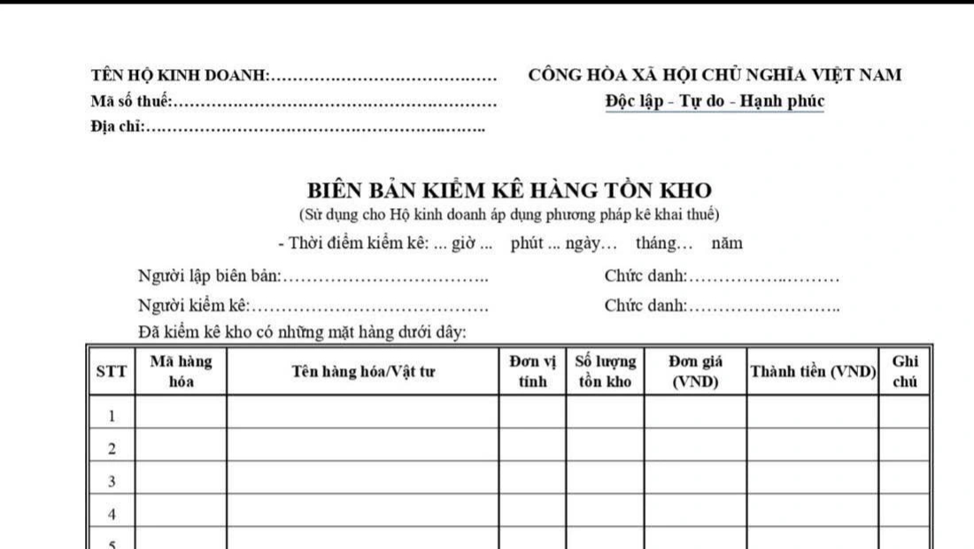 Hộ kinh doanh kê khai hàng tồn không có hóa đơn thế nào để tránh vi phạm - Ảnh 2.