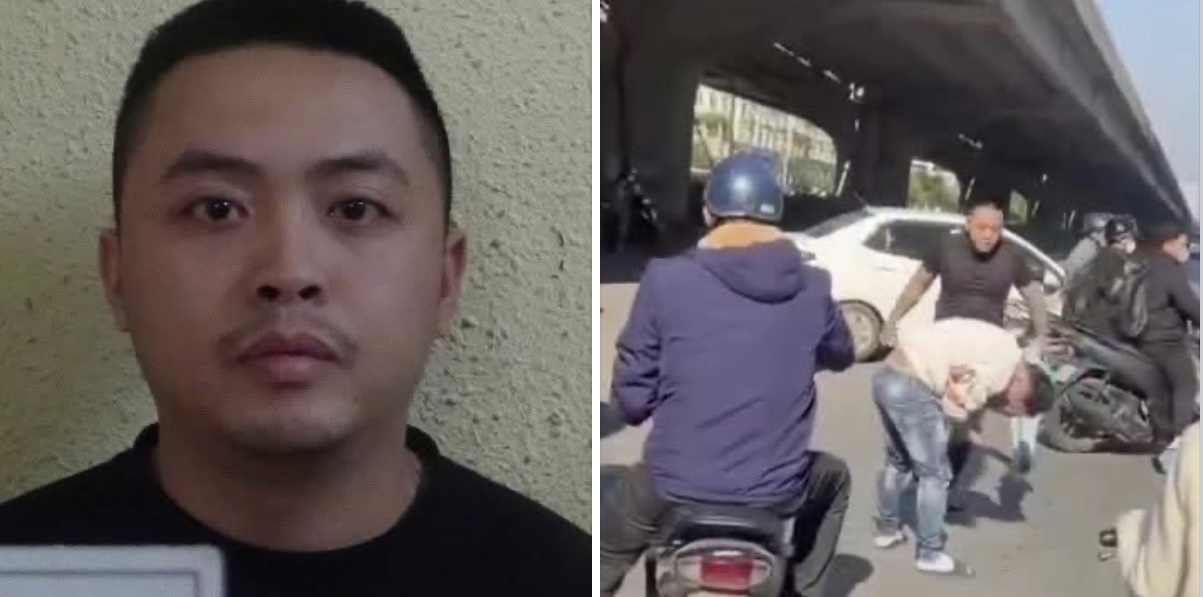 Tạm giữ tài xế ô tô đánh người đi xe máy sau va chạm giao thông- Ảnh 1. Tạm giữ tài xế ô tô đánh người đi xe máy sau va chạm giao thông- Ảnh 1.