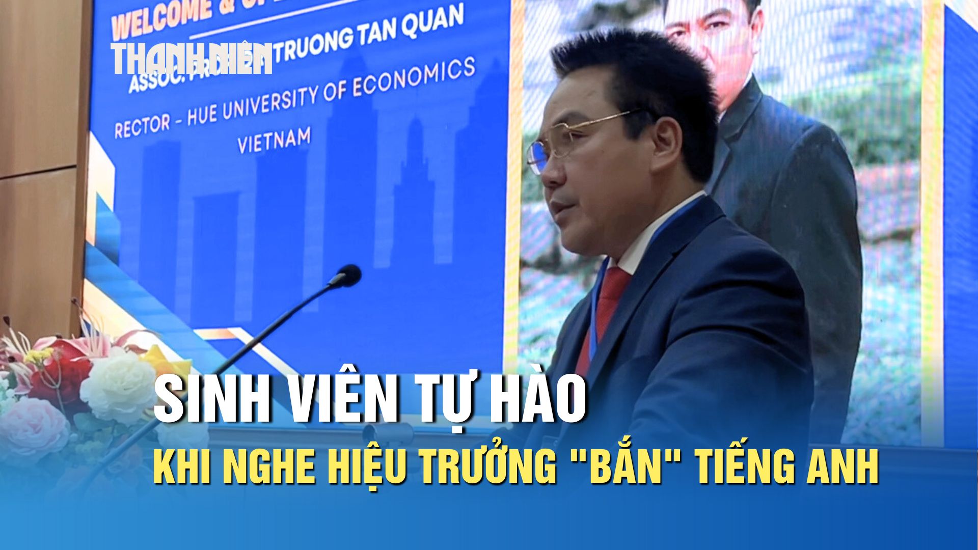 Sinh viên tự hào khi thầy hiệu trưởng 'bắn' tiếng Anh tại hội thảo quốc tế- Ảnh 1.