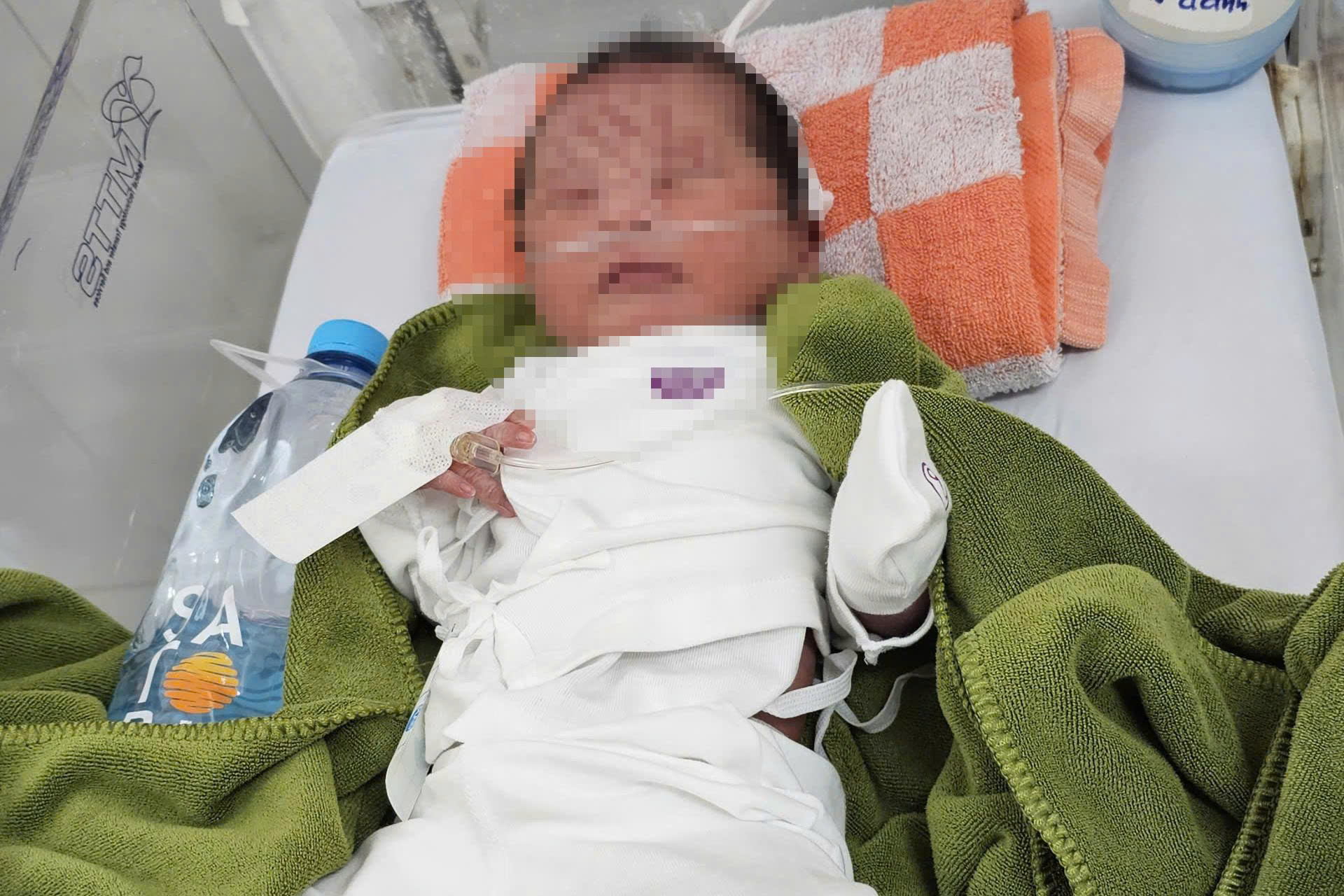 Bé gái sơ sinh bị vùi nửa người trong vườn cao su - Ảnh 1.