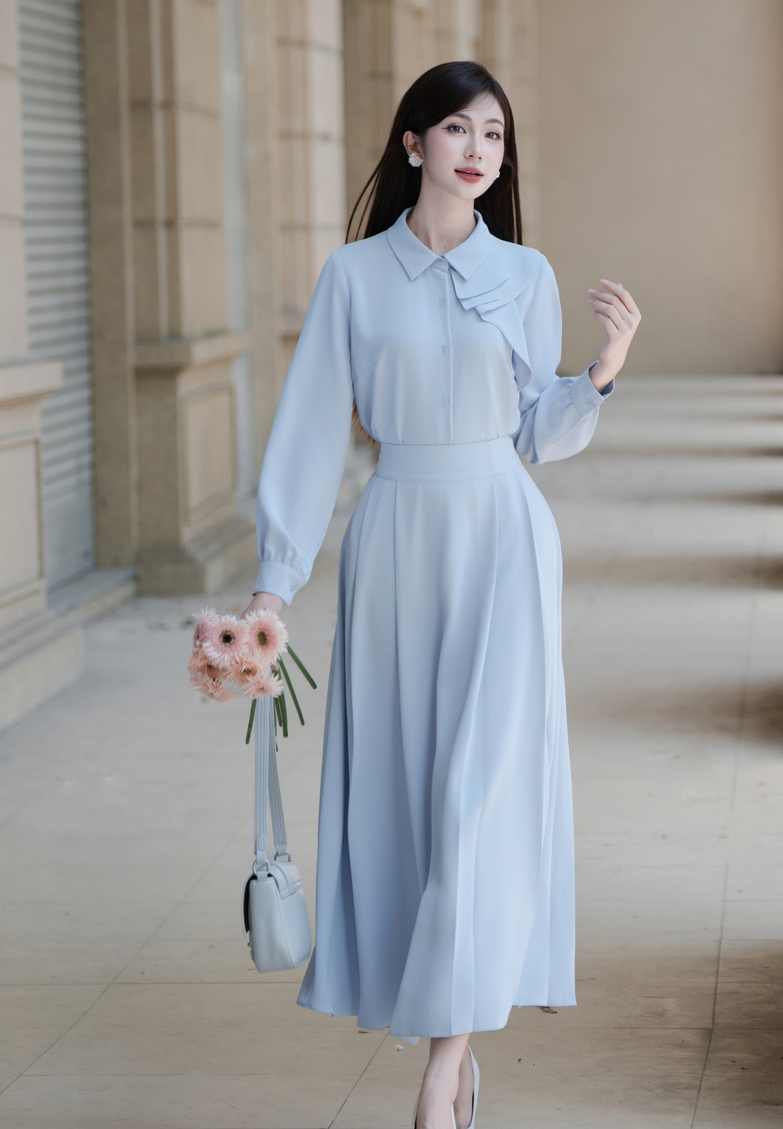 شلوارهای دمپا گشاد، دامنهای بلند و کفشهای پاشنه بلند تضمینی برای هر استایلی هستند - عکس ۲. Quần ống rộng, váy dài và giày cao gót là bảo chứng cho mọi phong cách- Ảnh 2.