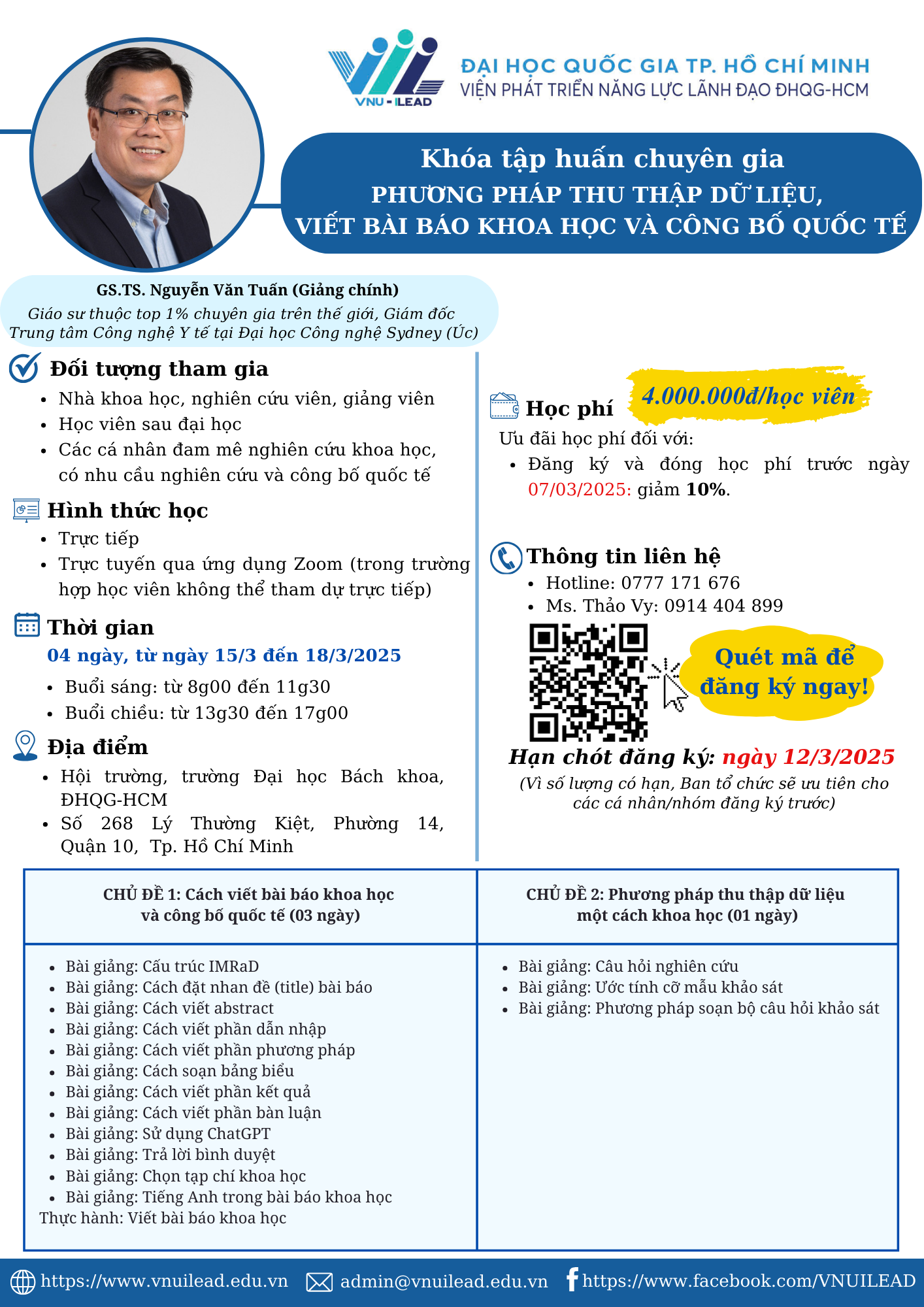 Phát triển năng lực nghiên cứu và công bố quốc tế: Khóa tập huấn từ VNU ...