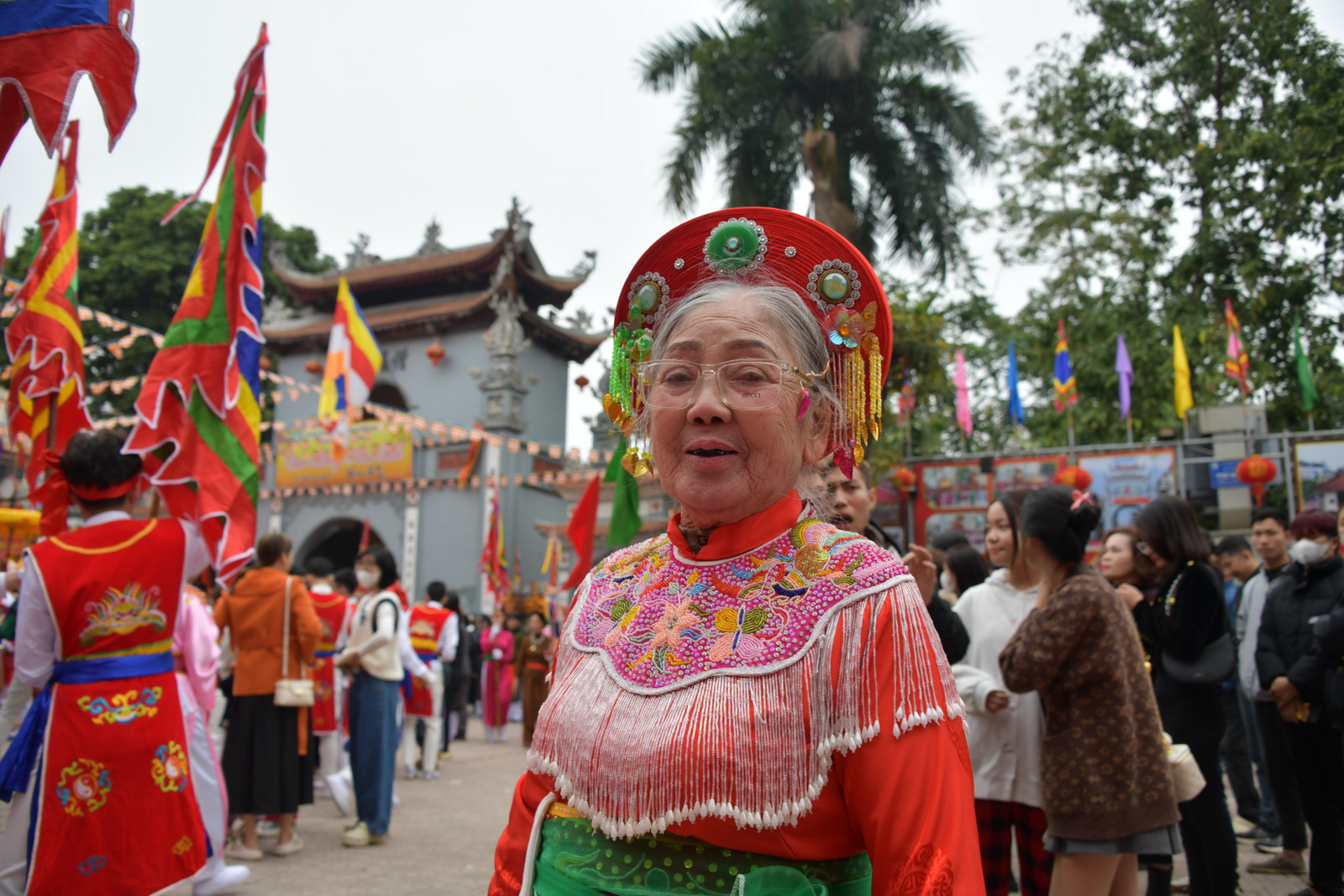 Làng bún Phú Đô vào hội lớn: Cỗ kiệu 'bay' trong lòng người hân hoan- Ảnh 4.