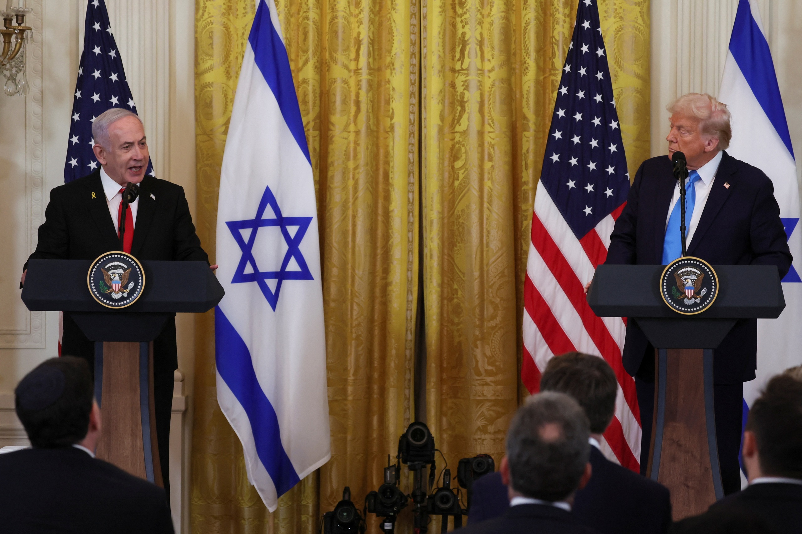 Ông Trump và ông Netanyahu trong cuộc họp báo chung ở Washington