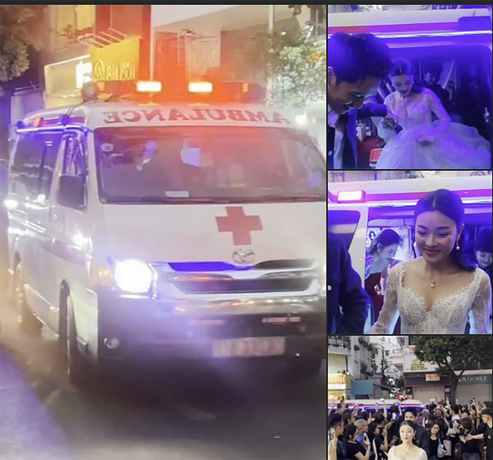 Một đo&agrave;n phim g&acirc;y sốc khi d&ugrave;ng xe cứu thương đến họp b&aacute;o, c&ocirc;ng an v&agrave;o cuộc - Ảnh 1.