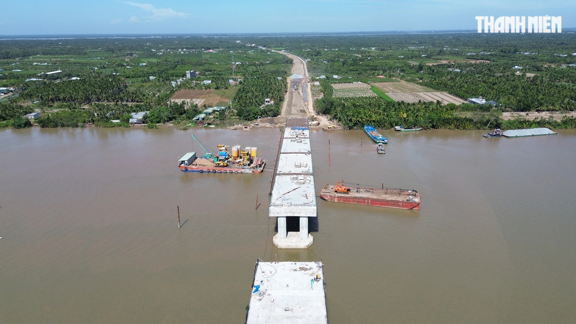 Cận cảnh cầu Đại Ngãi 2 nối Trà Vinh và Sóc Trăng trước ngày thông xe- Ảnh 10.