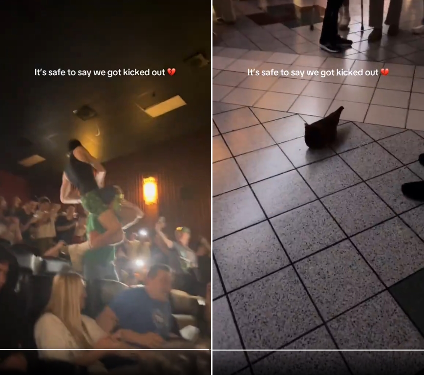 Mang gà sống vào rạp khi xem A Minecraft Movie, khán giả bị mời ra ngoài - Ảnh 1.