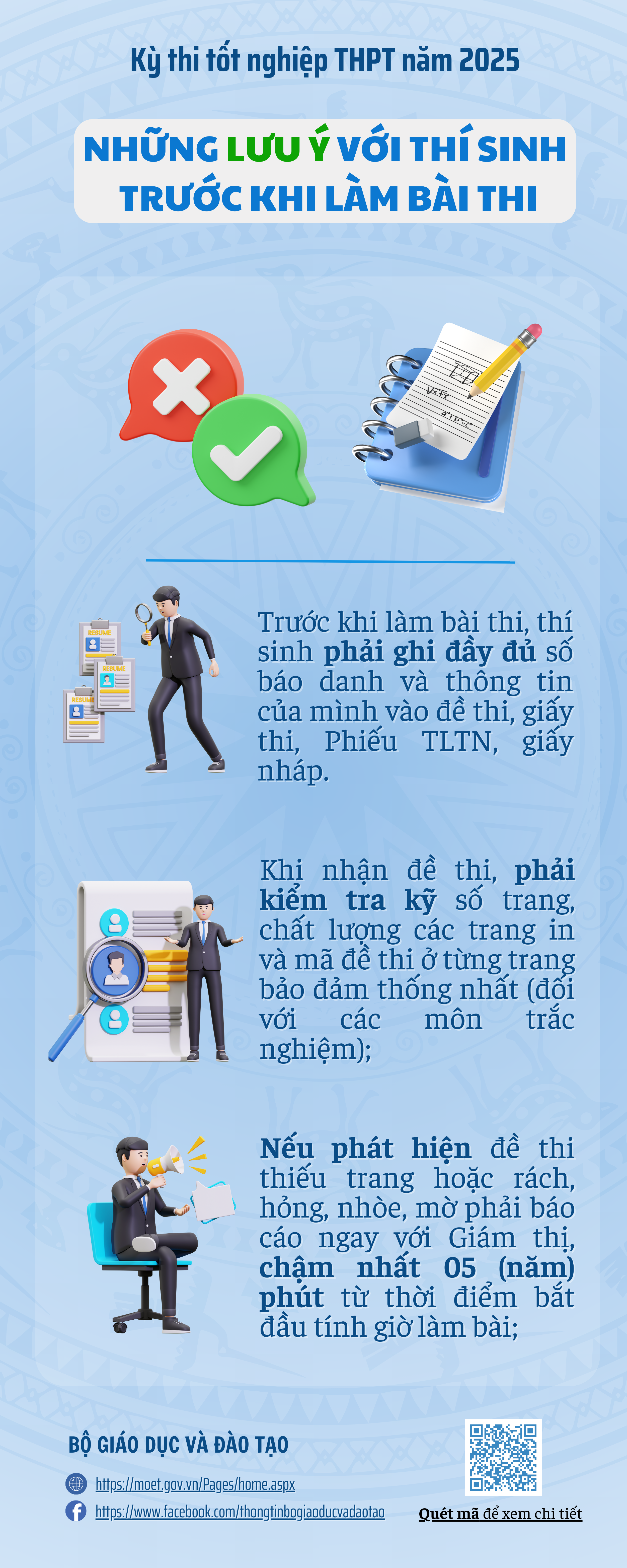 Bộ GD-ĐT lưu ý tới thí sinh trong ngày thi tốt nghiệp THPT 2025 - Ảnh 1.