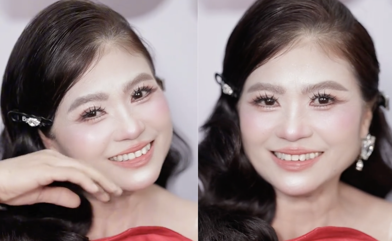 Sốc với cụ b&agrave; U.70 ở TP.HCM 'biến h&igrave;nh th&agrave;nh hotgirl' nhờ make-up - Ảnh 2.