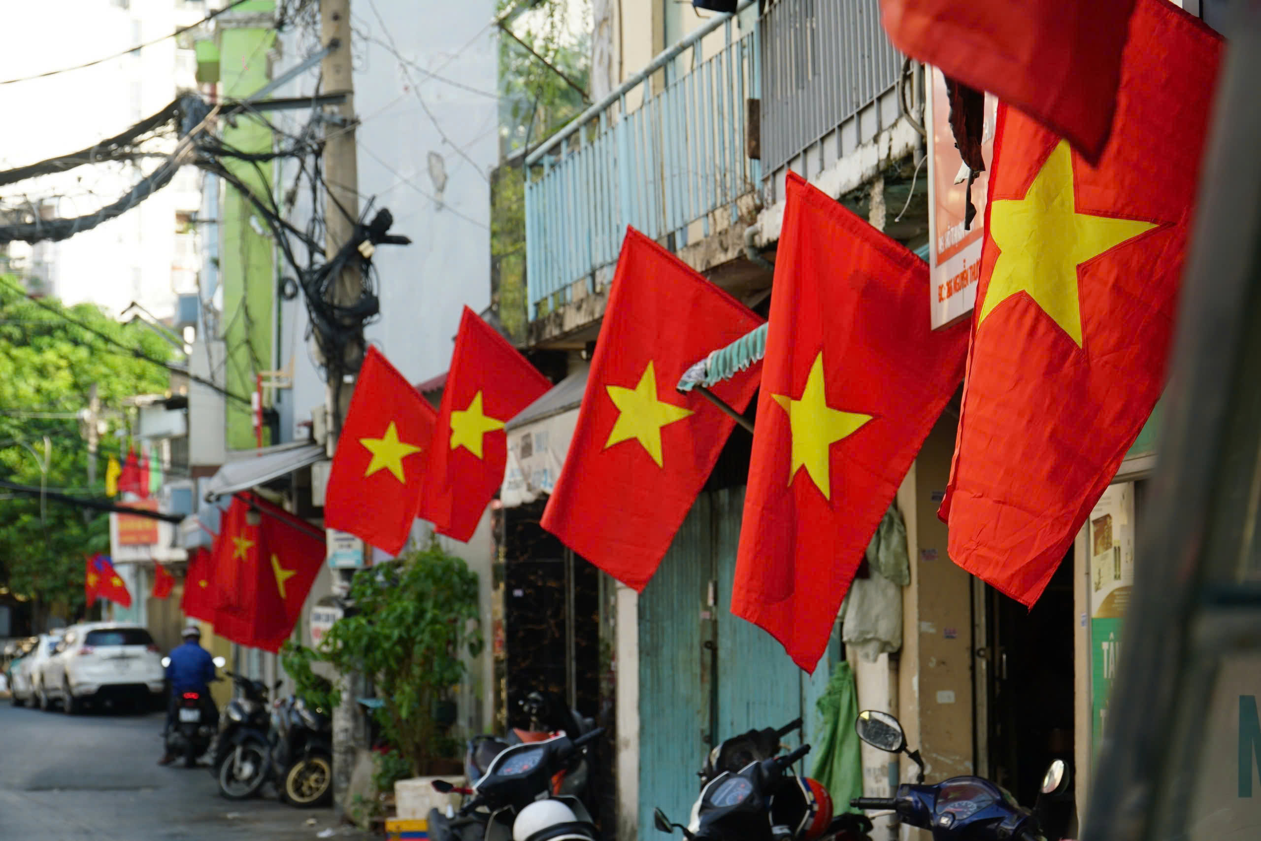 Nhiều chung cư ở TP.HCM đồng loạt treo cờ mừng 50 năm đất nước thống nhất - Ảnh 6.