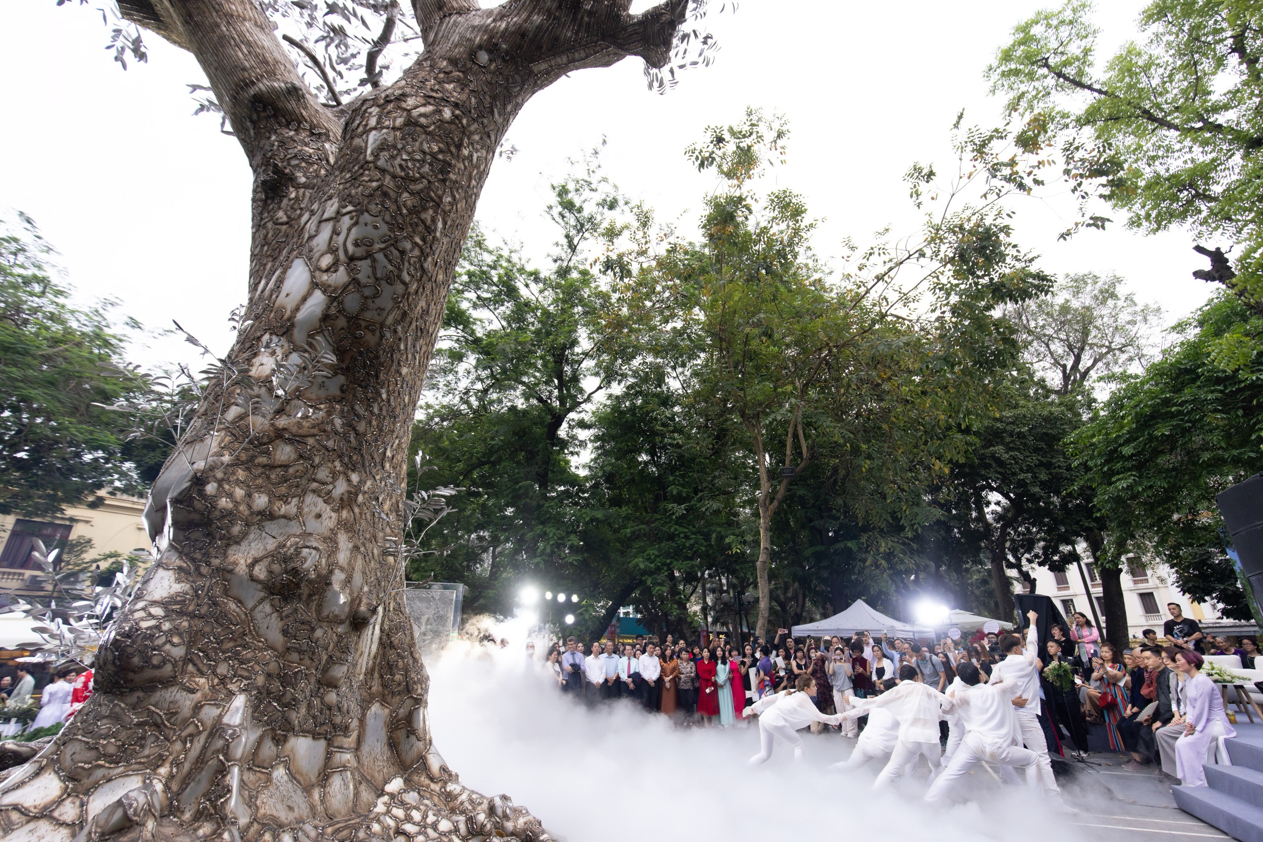 Cận cảnh t&aacute;c phẩm nghệ thuật từ c&acirc;y x&agrave; cừ đổ trong b&atilde;o Yagi - Ảnh 4.