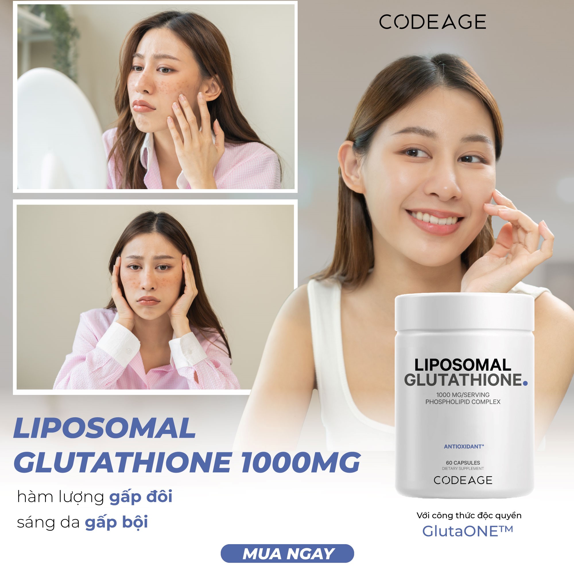 viên uống trắng da glutathione 1000mg 13 của Mỹ được ưa chuộng hiện nay Viên uống Daitea L-Glutathione 1.000mg