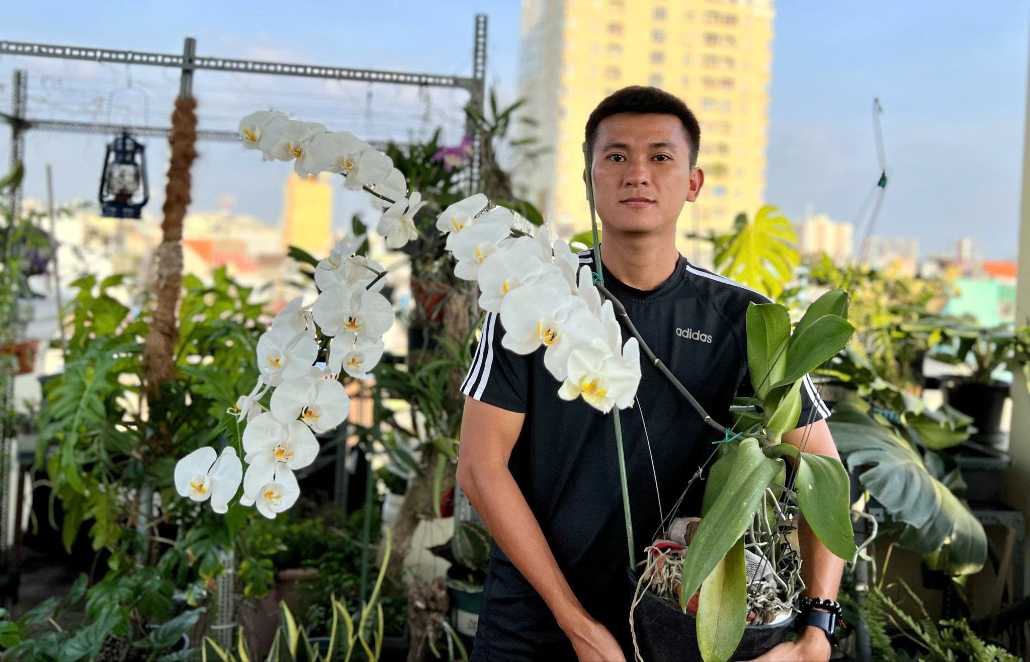 Chàng trai trồng vườn kiểng lá xanh mướt trên sân thượng - Ảnh 14.