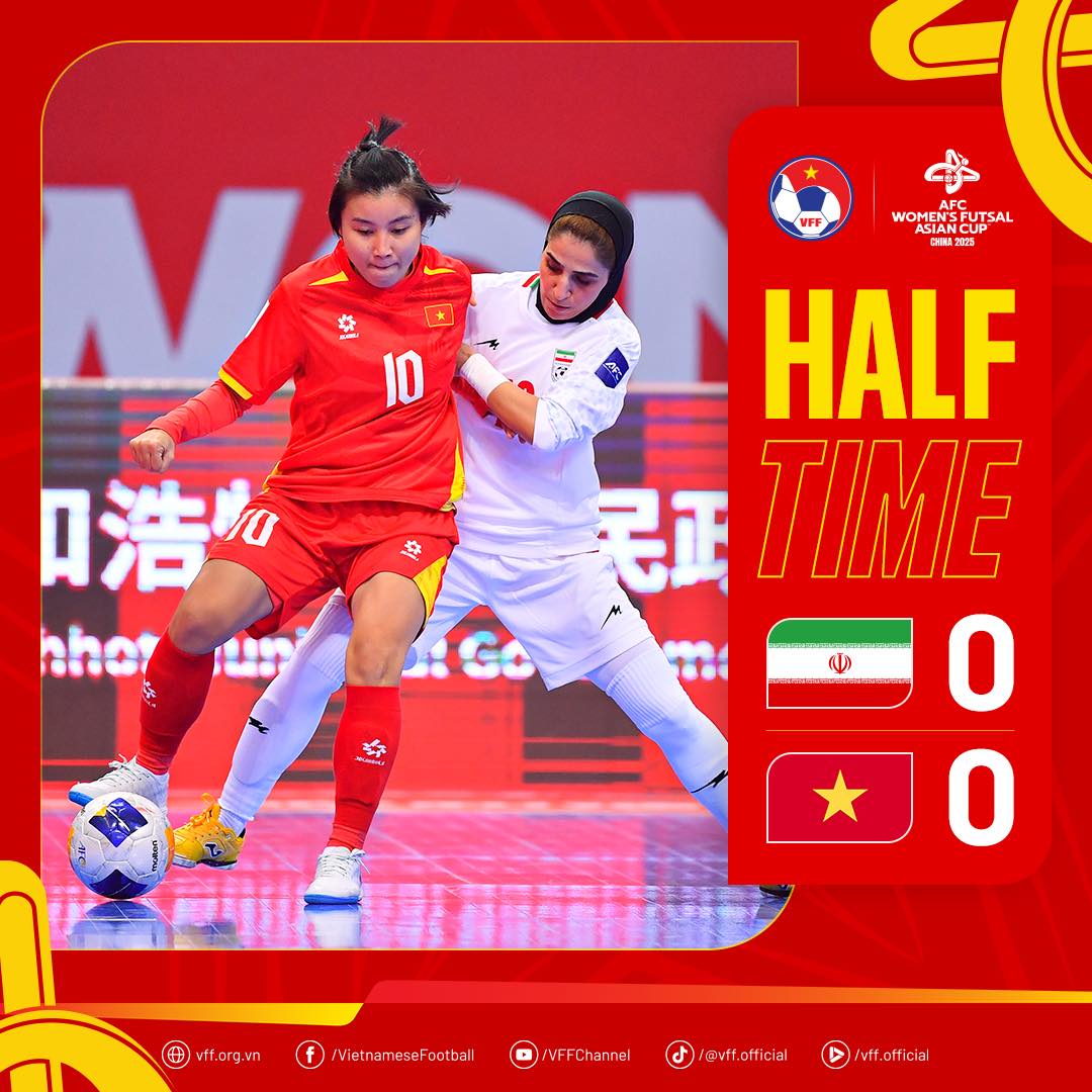 Đội futsal nữ Việt Nam h&ograve;a ĐKVĐ Iran, v&agrave;o tứ kết với ng&ocirc;i nhất bảng: Đấu Nhật Bản- Ảnh 1.