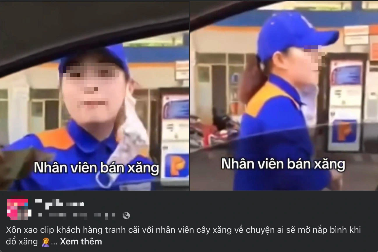 Nhân viên cây xăng và khách tranh cãi chuyện đổ xăng: 'Ai là người mở nắp bình?' - Ảnh 1.