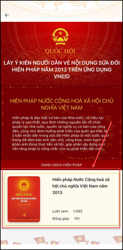 Sửa đổi Hiến pháp 2013: 2 cách góp ý trên VNeID và web VNeID- Ảnh 3. Sửa đổi Hiến pháp 2013: 2 cách góp ý trên VNeID và web VNeID- Ảnh 3.